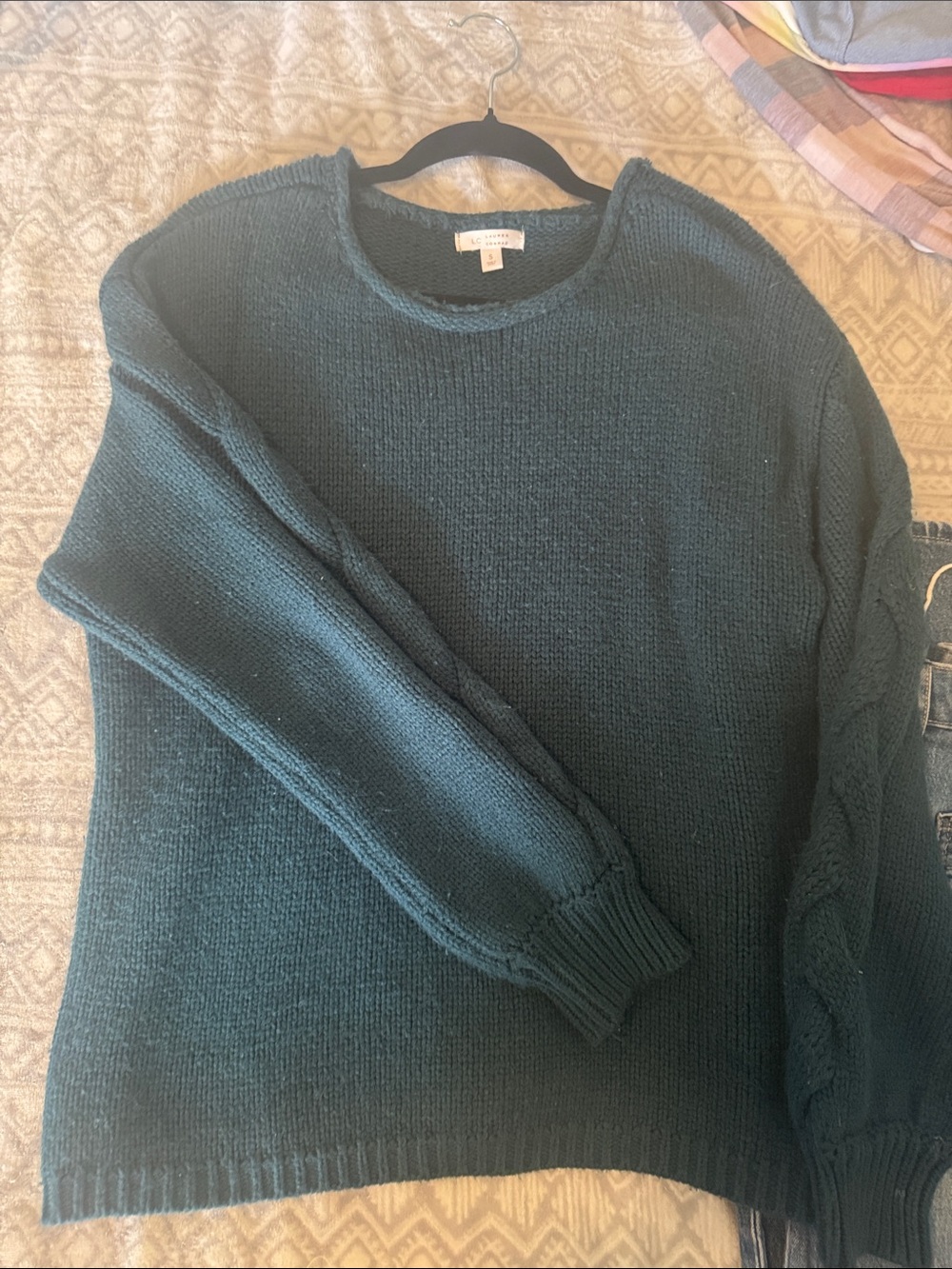 LC Lauren Conrad womens Crewneck Sweater - Teal Green